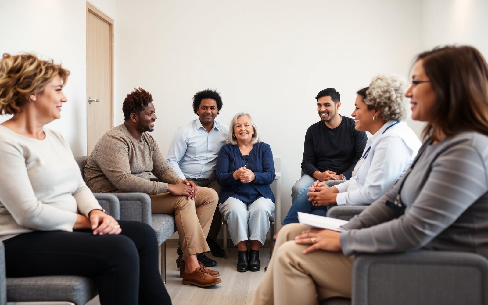 Diverse patients in a modern clinical setting
