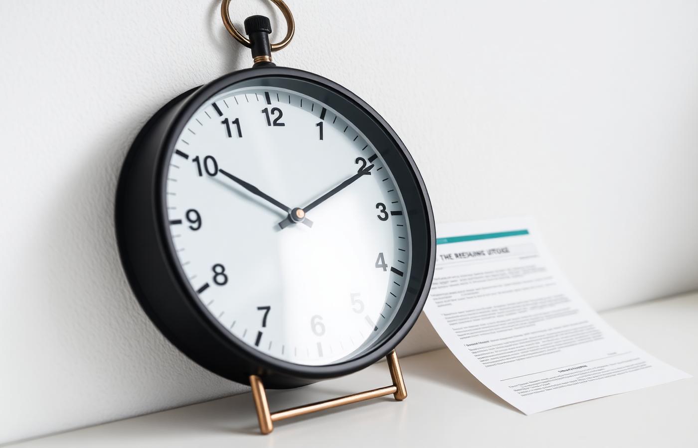 Study timeline and clock representing fielding urgency
